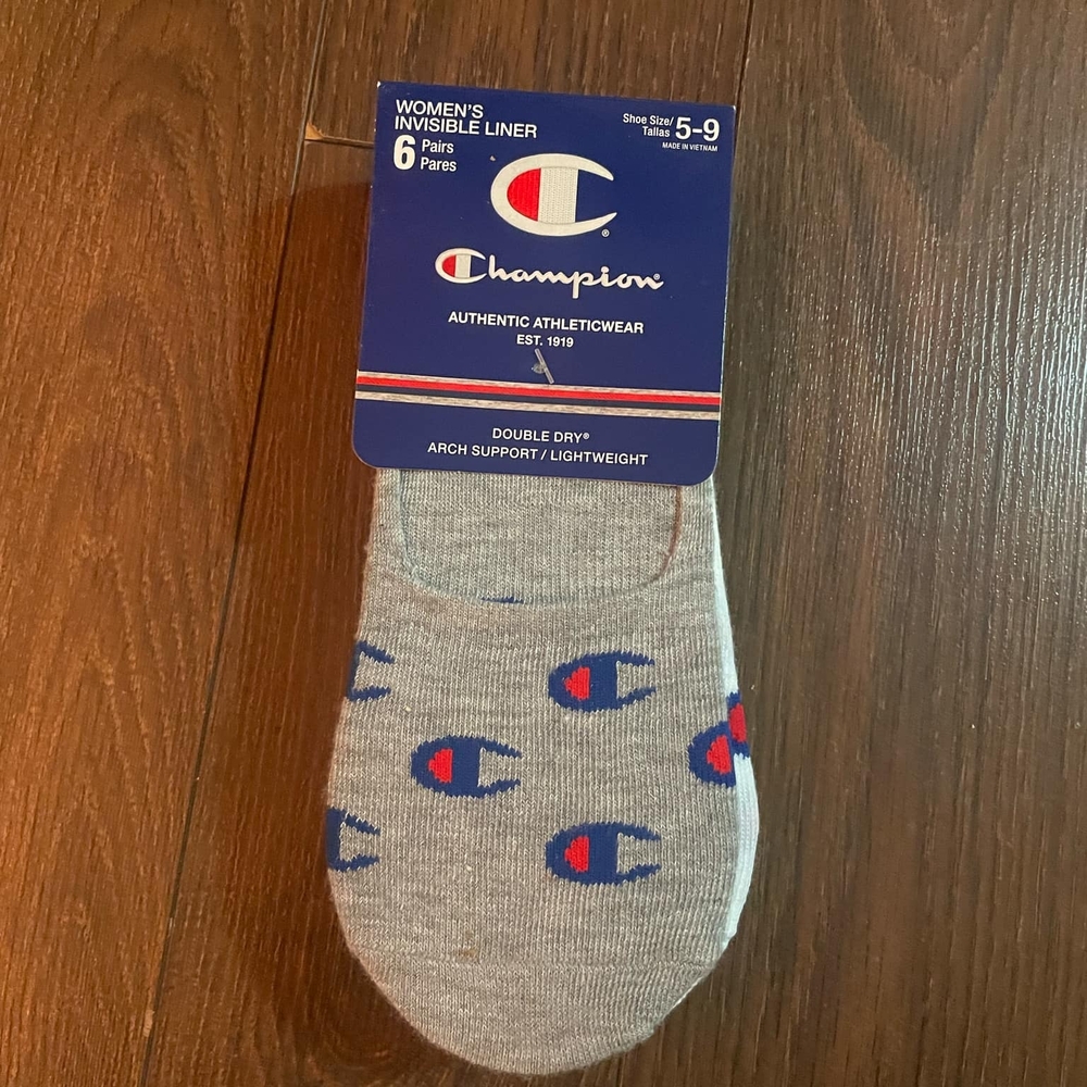 Champion Gray and Blue No-Show Socks